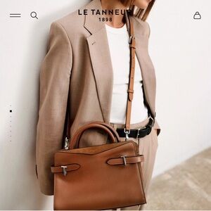 Emie Tan Brown Leather Satchel